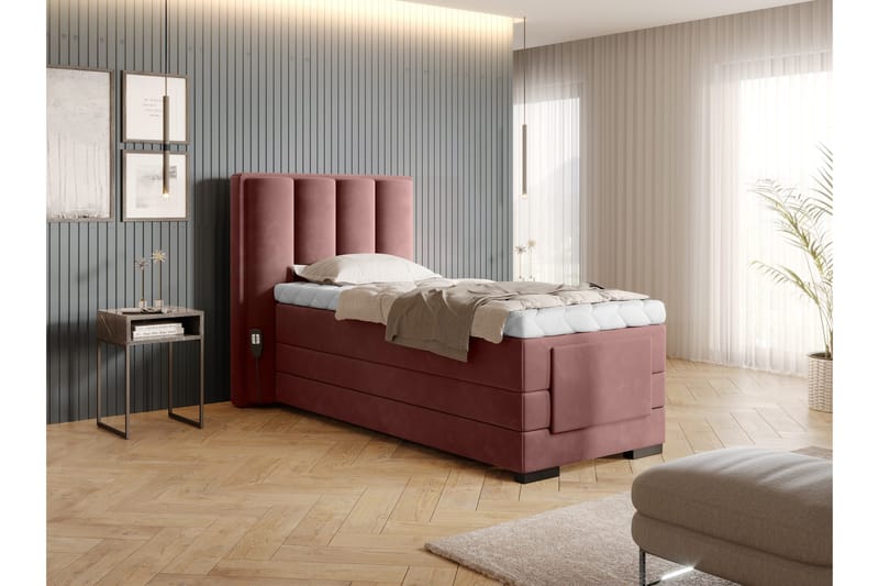 Banti Ställbar Kontinentalsäng 90x200 cm - Rosa - Möbler - Säng - Ställbar säng