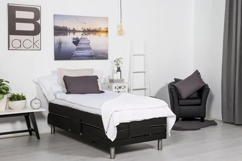 Detroit Ställbar Säng 90x200 cm Höj och sänkbar - Svart - Möbler - Säng - Ställbar säng
