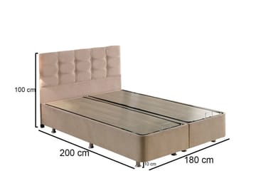 Kontinentalsäng Dubbel Pylpio 180x200 cm - Ljusbrun - Möbler - Säng - Säng med förvaring