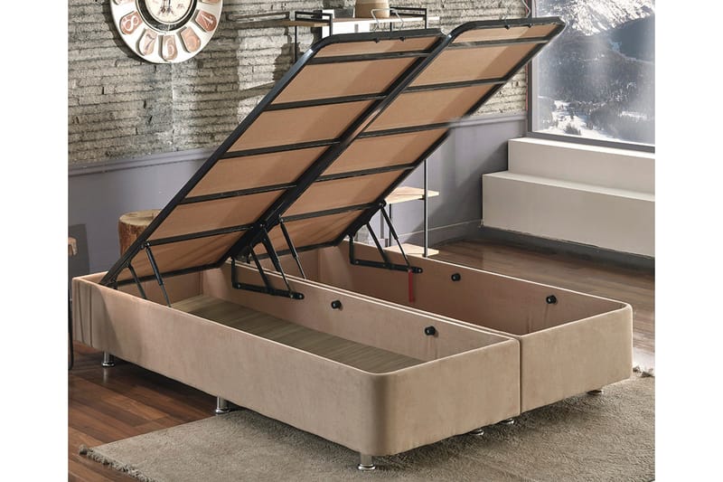 Latrona Kontinentalsäng Dubbel 150x200 cm - Ljusbrun - Möbler - Säng - Säng med förvaring