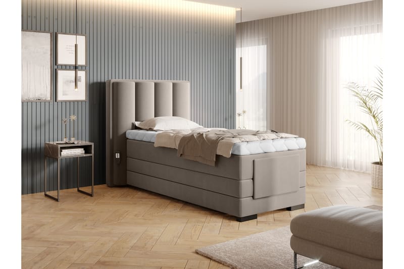 Ställbar Kontinentalsäng Masayuki 90x200 cm - Beige - Möbler - Säng - Ställbar säng
