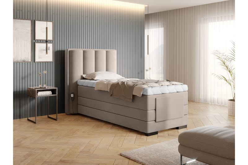 Ställbar Kontinentalsäng Masayuki 90x200 cm - Beige - Möbler - Säng - Ställbar säng