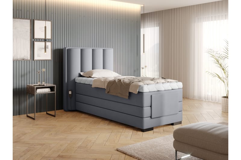 Ställbar Kontinentalsäng Masayuki 90x200 cm - Grå - Möbler - Säng - Ställbar säng