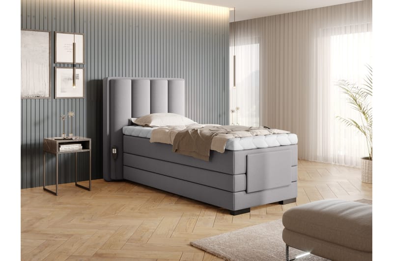 Ställbar Kontinentalsäng Masayuki 90x200 cm - Grå - Möbler - Säng - Ställbar säng