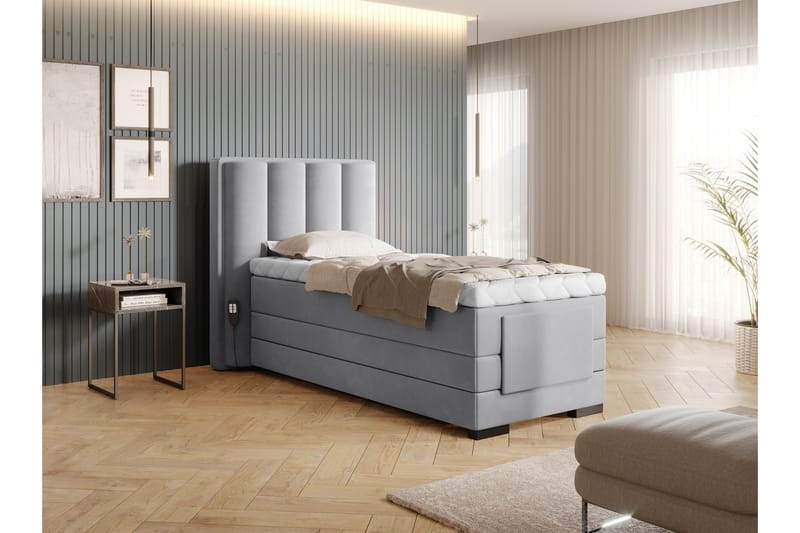Ställbar Kontinentalsäng Masayuki 90x200 cm - Grå - Möbler - Säng - Ställbar säng