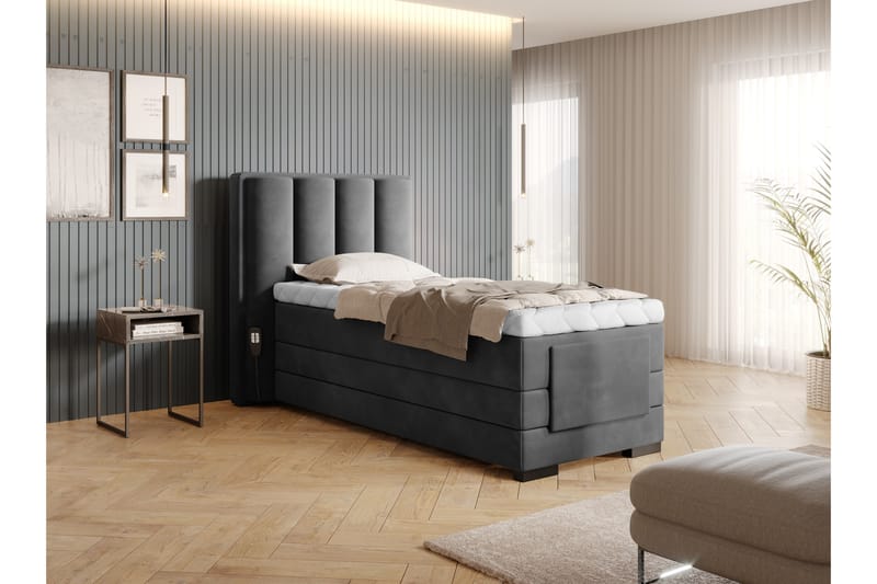 Ställbar Kontinentalsäng Masayuki 90x200 cm - Grå - Möbler - Säng - Ställbar säng
