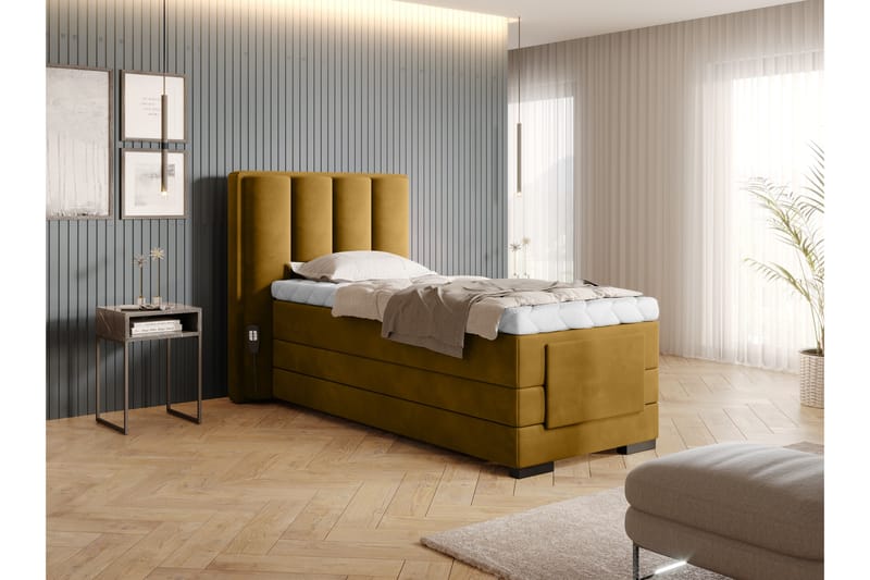 Ställbar Kontinentalsäng Masayuki 90x200 cm - Gul - Möbler - Säng - Ställbar säng