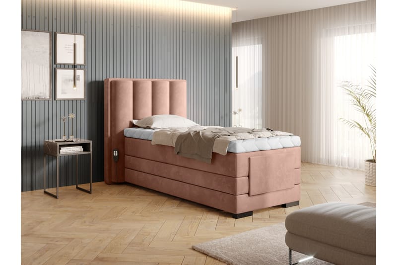Ställbar Kontinentalsäng Masayuki 90x200 cm - Rosa - Möbler - Säng - Ställbar säng