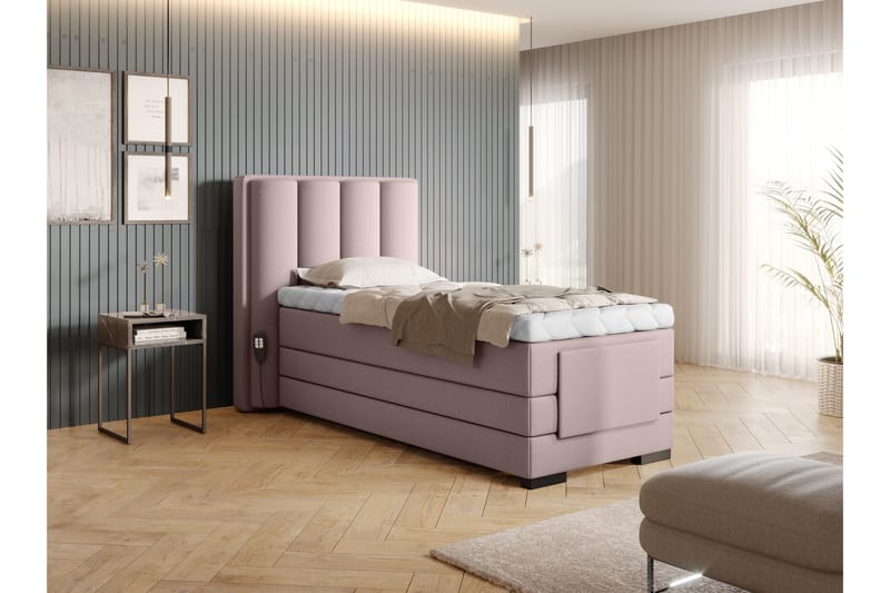 Ställbar Kontinentalsäng Masayuki 90x200 cm - Rosa - Möbler - Säng - Ställbar säng