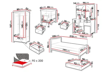 Storys Möbelset För Sovrum - Vit - Möbler - Säng - Möbelset för sovrum