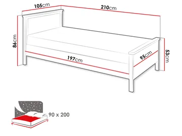 Storys säng 90x200 cm - Beige, ek - Möbler - Säng - Enkelsäng