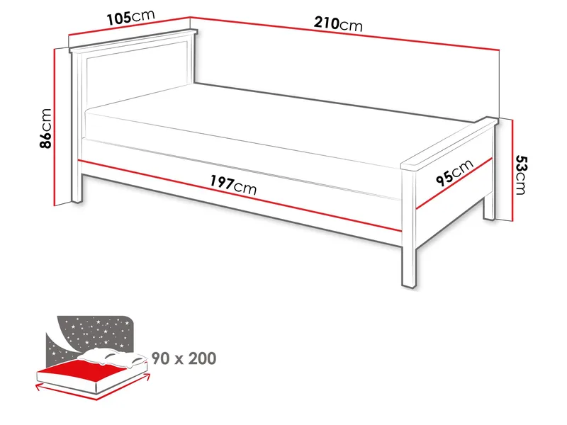 Storys säng 90x200 cm - Beige, ek - Möbler - Säng - Enkelsäng