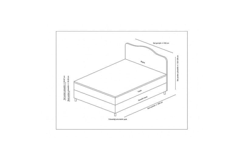 Subash Komplett Sängpaket 140x200 cm - Antracit - Möbler - Säng - Komplett sängpaket