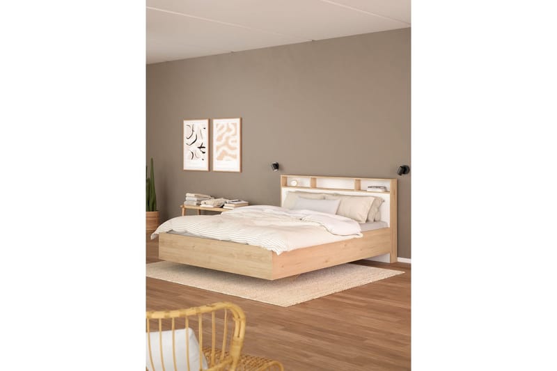 Sumita Sängram 140x190 cm - Natur/Vit - Möbler - Säng - Sängram & sängstomme