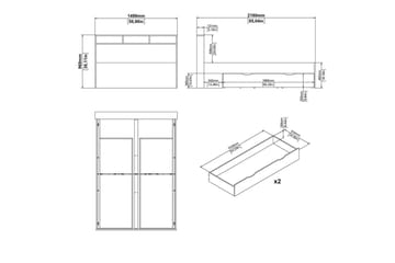 Sumita Sängram 140x200 cm - Natur/Vit - Möbler - Säng - Sängram & sängstomme