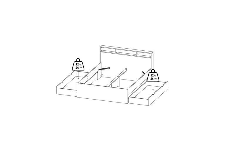 Sumita Sängram 160x200 cm - Natur/Vit - Möbler - Säng - Sängram & sängstomme
