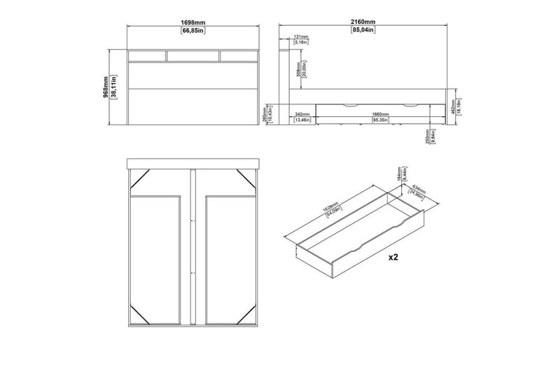 Sumita Sängram 160x200 cm - Natur/Vit - Möbler - Säng - Sängram & sängstomme