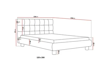 Teddy Komplett Sängpaket Sängram med Madrass 120x200 cm - Grå - Möbler - Säng - Ramsäng