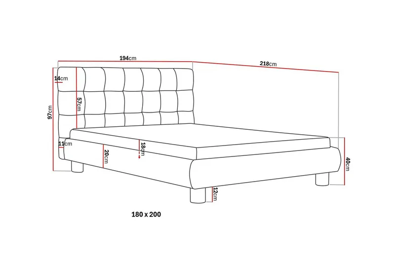 Teddy Komplett Sängpaket Sängram med Madrass 180x200 cm - Beige - Möbler - Säng - Ramsäng