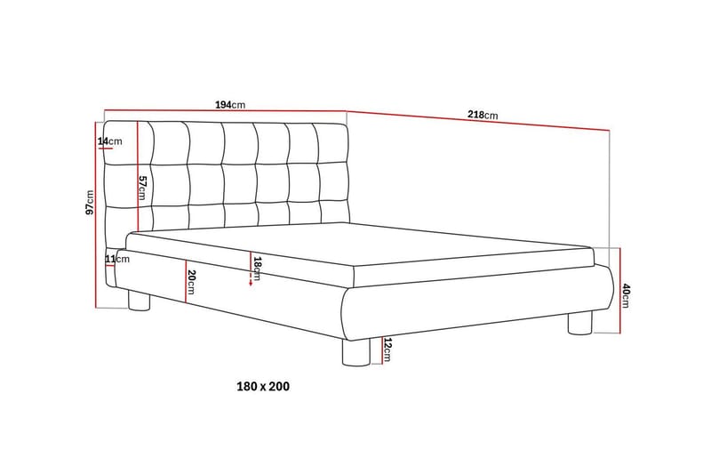 Teddy Komplett Sängpaket Sängram med Madrass 180x200 cm - Beige - Möbler - Säng - Ramsäng