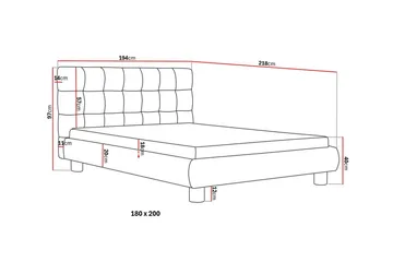 Teddy Komplett Sängpaket Sängram med Madrass 180x200 cm - Grå - Möbler - Säng - Ramsäng