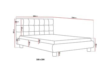 Teddy Komplett Sängpaket Sängram med Madrass 180x200 cm - Svart - Möbler - Säng - Ramsäng