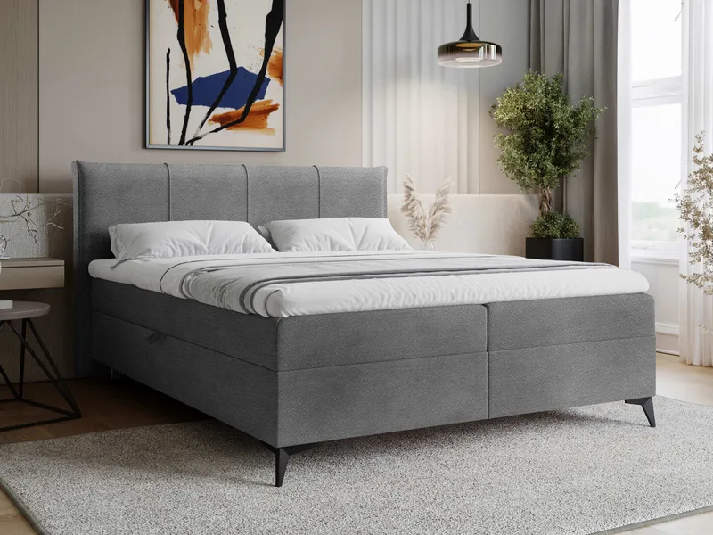 Thoros Komplett Sängpaket 140x200 cm Kontinentalsäng med Förvaring - Mörkgrå - Möbler - Säng - Kontinentalsäng