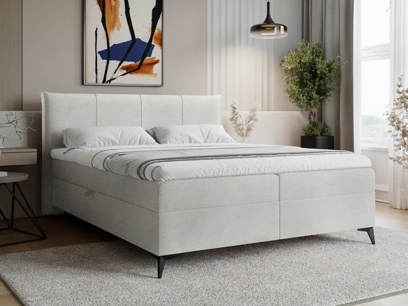 Thoros Komplett Sängpaket 160x200 cm Kontinentalsäng med Förvaring - Grå - Möbler - Säng - Kontinentalsäng