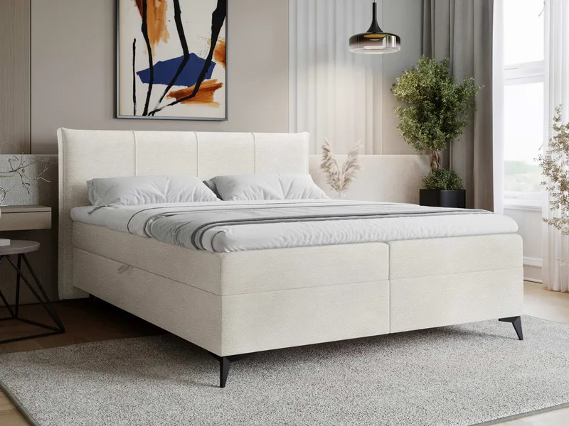 Thoros Komplett Sängpaket 160x200 cm Kontinentalsäng med Förvaring - Vit - Möbler - Säng - Kontinentalsäng