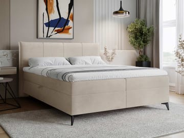 Thoros Komplett Sängpaket 180x200 cm Kontinentalsäng med Förvaring - Beige - Möbler - Säng - Kontinentalsäng