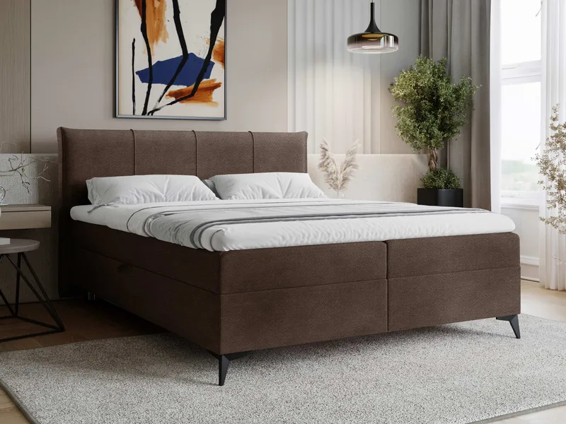 Thoros Komplett Sängpaket 180x200 cm Kontinentalsäng med Förvaring - Brun - Möbler - Säng - Kontinentalsäng