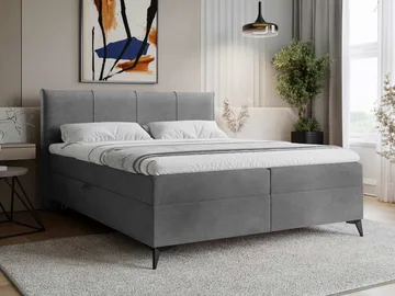 Thoros Komplett Sängpaket 180x200 cm Kontinentalsäng med Förvaring - Grå - Möbler - Säng - Kontinentalsäng