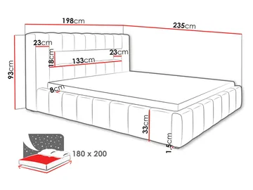 Ulvik Sängram med förvaring 180x200 cm - grå - Möbler - Säng - Säng med förvaring