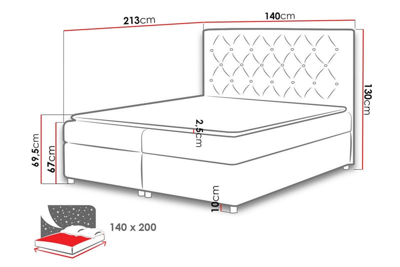 Undredal Kontinentalsäng 140x200 - Vit - Möbler - Säng - Kontinentalsäng