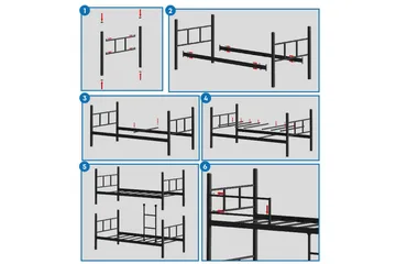 Våningssäng Defneia Svart - Svart - Möbler - Säng - Sängram & sängstomme