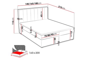 Valasco Kontinentalsäng 160x200 cm  Brun/Orange - Brun/Orange - Möbler - Säng - Kontinentalsäng