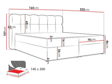 Varlen Komplett Sängpaket Kontinentalsäng med förvaring 140x200 cm Rutad - beige - Möbler - Säng - Kontinentalsäng