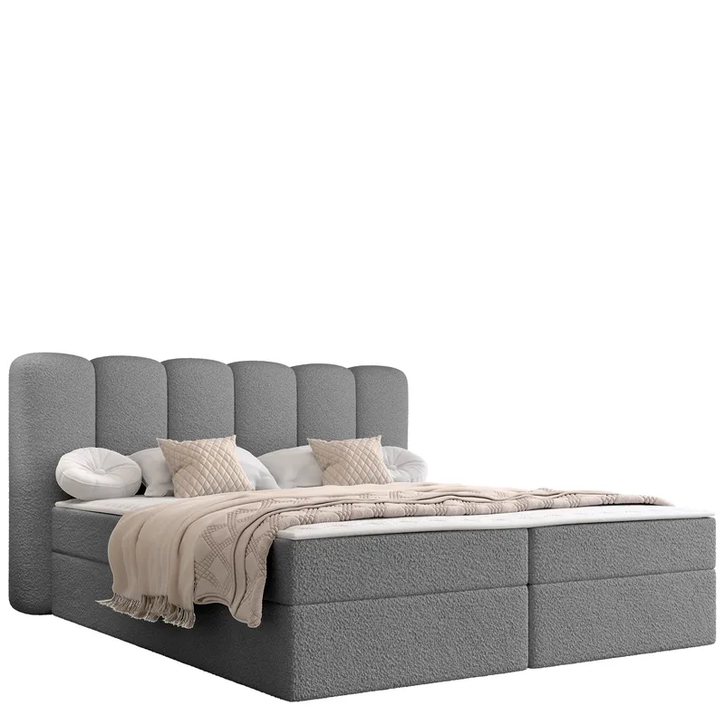 Varlen Komplett Sängpaket Kontinentalsäng med förvaring 160x200 cm, grå
