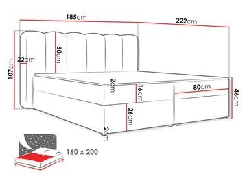 Varlen Komplett Sängpaket Kontinentalsäng med förvaring 160x200 cm - grå - Möbler - Säng - Kontinentalsäng