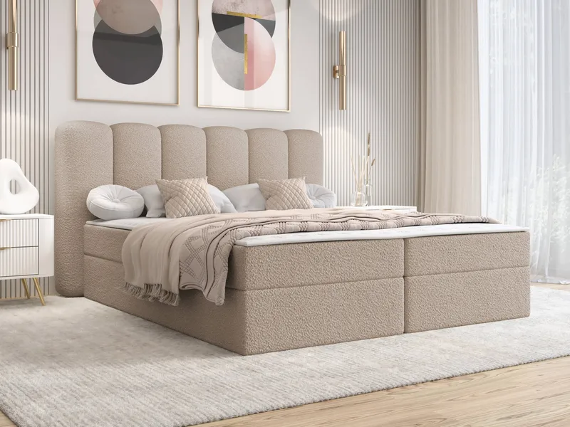 Varlen Komplett Sängpaket Kontinentalsäng med förvaring 180x200 cm - beige - Möbler - Säng - Kontinentalsäng