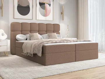 Varlen Komplett Sängpaket Kontinentalsäng med förvaring 180x200 cm Rutad - brun - Möbler - Säng - Kontinentalsäng