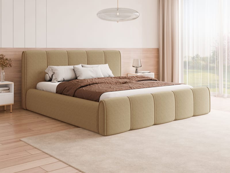 Varlinor Sängram 140x200 cm med Förvaring - Mörkbeige - Möbler - Säng - Säng med förvaring