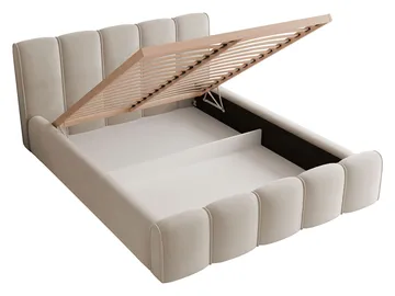 Varlinor Sängram 160x200 cm med Förvaring - Beige - Möbler - Säng - Säng med förvaring