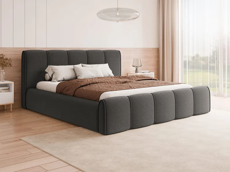 Varlinor Sängram 160x200 cm med Förvaring - Grå - Möbler - Säng - Säng med förvaring