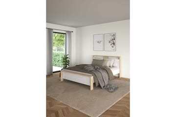 Varun Sängram 140x190 cm - Vit/Natur - Möbler - Säng - Sängram & sängstomme