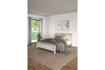 Varun Sängram 140x190 cm - Vit/Natur - Möbler - Säng - Sängram & sängstomme