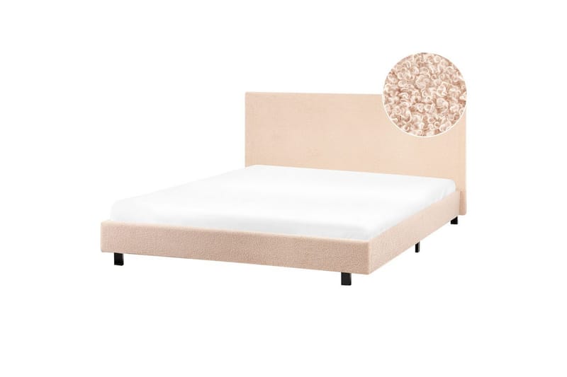 Vattensäng Albi - Beige, svart/Bouclé, 160x200 cm - Möbler - Säng - Vattensäng