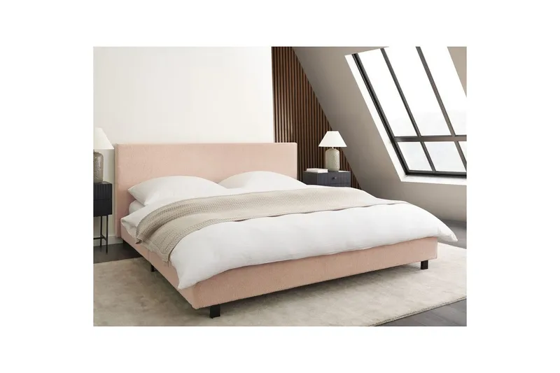 Vattensäng Albi - Beige, svart/Bouclé, 180x200 cm - Möbler - Säng - Vattensäng