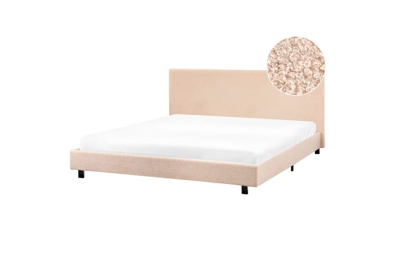 Vattensäng Albi - Beige, svart/Bouclé, 180x200 cm - Möbler - Säng - Vattensäng