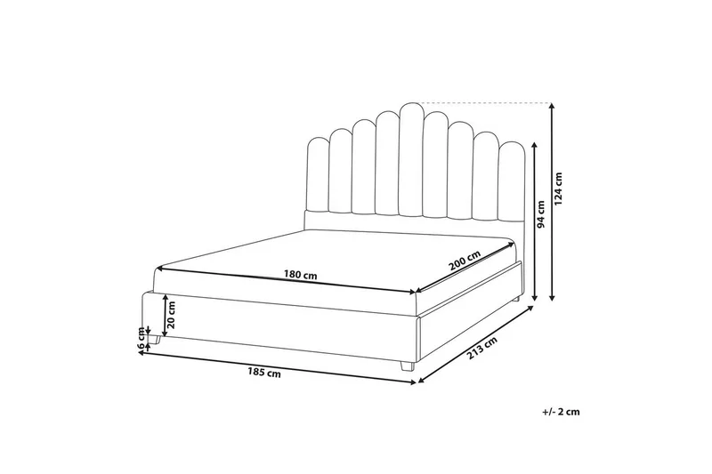 Vattensäng Vincennes - Vit, Svart, 180x200 cm - Möbler - Säng - Vattensäng